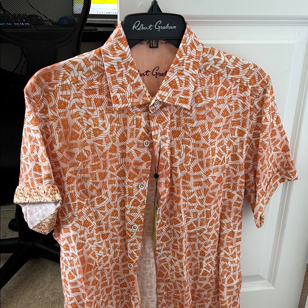 Robert Graham Orange Patterned Men's Shirt